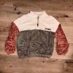 SHEIN honey fuzzy Sherpa sweatshirt